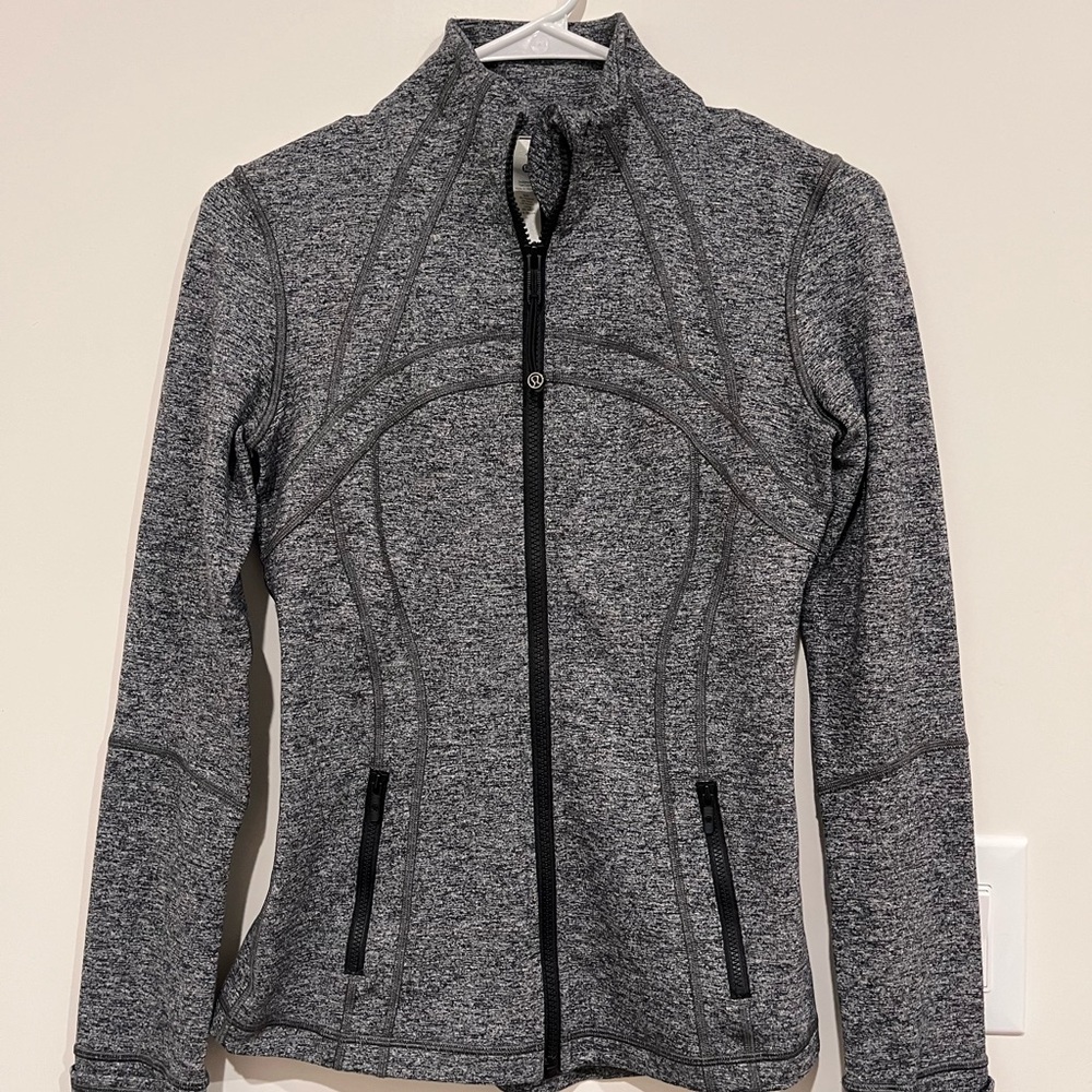 Lululemon Align Jacket Womens 4 Grey Full Zip Pockets + Thumbholes (Like New!)